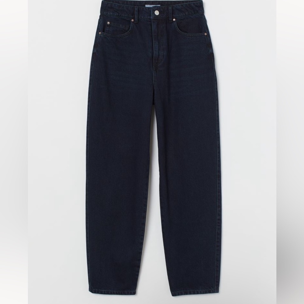 H&m mom high ankle dark blue jeans